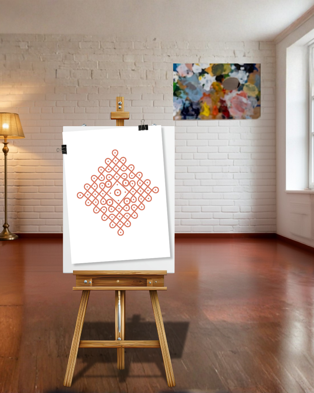 Kolam — Geometry of Welcome: Art Board Poster