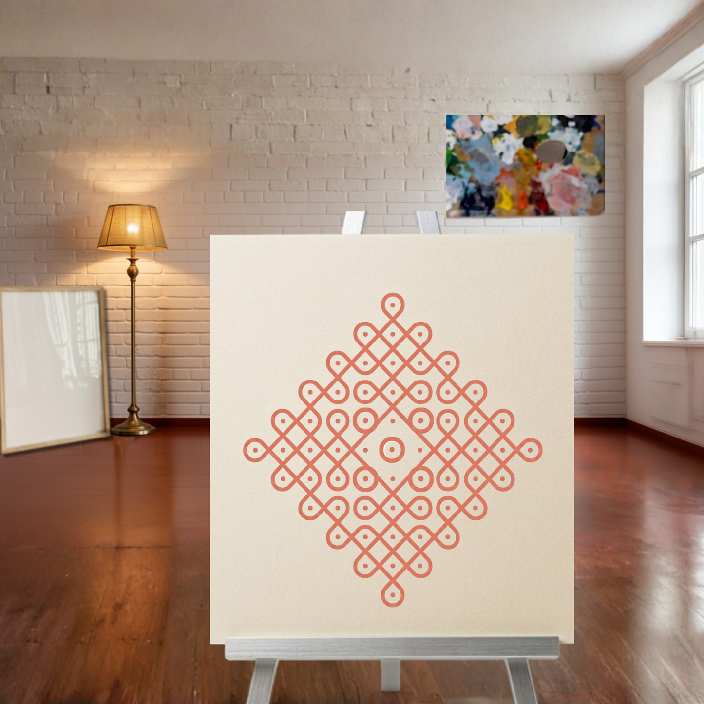 Kolam — Geometry of Welcome: Art Board Poster