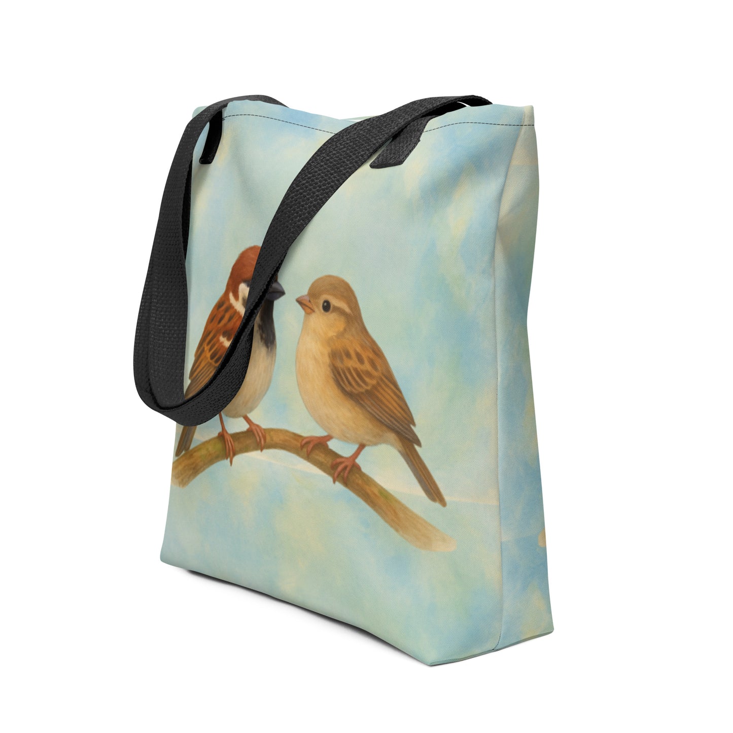 Sparrows Come In Twos: Tote bag