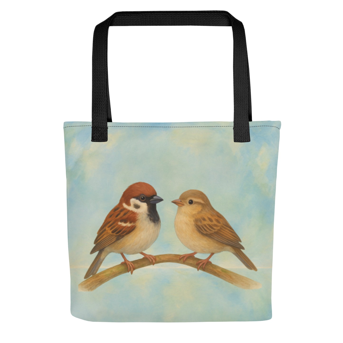 Sparrows Come In Twos: Tote bag