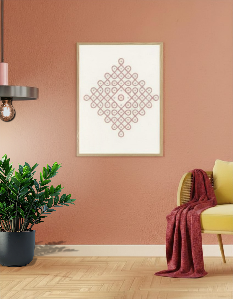 Kolam — Geometry of Welcome: Art Board Poster